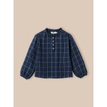 Blouse en gaze de coton fille carreaux marine Blouse en gaze de coton fille carreaux marine