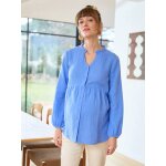 Blouse gaze de coton grossesse et allaitement bleu Blouse gaze de coton grossesse et allaitement bleu