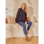 Blouse gaze de coton de grossesse et d'allaitement noir