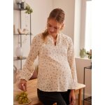 Blouse gaze de coton imprimé grossesse et allaitement blanc imprimé Blouse gaze de coton imprimé grossesse et allaitement blanc imprimé