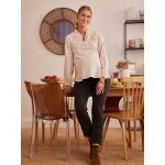 Blouse gaze de coton imprim grossesse et allaitement blanc imprim