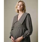 Blouse de grossesse et d'allaitement amandine beige / noir