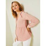 Blouse de grossesse et d'allaitement gaze de coton rose pale
