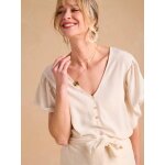 Blouse grossesse et allaitement avec lin beige
