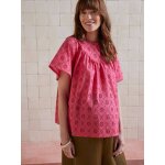 Blouse de grossesse broderie anglaise framboise