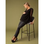 Blouse de grossesse en crpe et dentelle envie de fraise noir