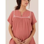 Blouse de grossesse farah en gaze de coton bois de rose Blouse de grossesse farah en gaze de coton bois de rose