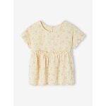 Blouse imprimée en gaze de coton fille vanille Blouse imprimée en gaze de coton fille vanille