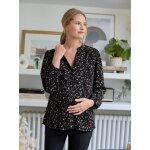 Blouse imprimée velours côtelé grossesse et allaitement noir Blouse imprimée velours côtelé grossesse et allaitement noir