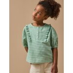 Blouse imprim�e vichy fille mini carreaux vert