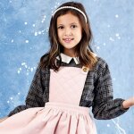 Blouse intersaison carreaux fils lurex col claudine gris anthracite or