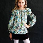 Blouse intersaison fleurie liberty col smocks chimene marron beige