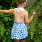 Blouse liberty tulipe bleu roi blanc