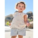 Blouse manches courtes b�b� fille �cru