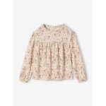 Blouse motifs fleurs fille vanille
