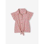 Blouse à nouette en gaze de coton fille vanille Blouse à nouette en gaze de coton fille vanille