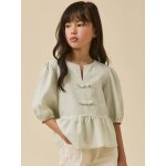 Blouse ray�e en seersucker rayure verte