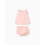 Blouse sans manches + bloomer b&s rose clair