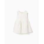 Blouse sans manches en coton avec broderie anglaise beige clair