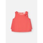 Blouse sans manches avec dtail fleuri rouge