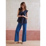 Blouse sans manches de grossesse voile de coton noir