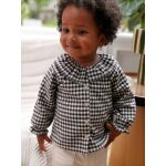Blouse vichy  collerette bb fille carreaux noir