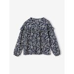 Blouse à volants imprimée fleurs fille marine Blouse à volants imprimée fleurs fille marine