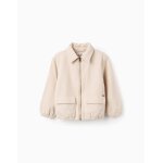 Blouson aviateur en coton avec poches � rabat blanc