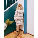 Blouson � carreaux avec col et doublure en sherpa blanc