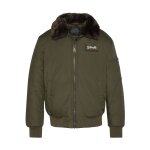 Blouson col amovible en fausse fourrure kaki Blouson col amovible en fausse fourrure kaki