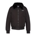 Blouson col amovible en fausse fourrure noir