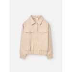 Blouson avec col chemise et fermeture  boutons beige