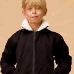 Blouson doublure et col en fausse fourrure top gun noir