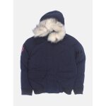 Blouson fourrure amovible bleu fonc