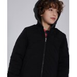 Blouson gar�on matelass� avec capuche et style bomber noir