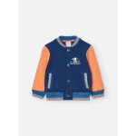 Blouson avec manches contrastantes et boutons pression bleu Blouson avec manches contrastantes et boutons pression bleu