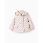 Blouson matelassé avec capuche amovible beige clair Blouson matelassé avec capuche amovible beige clair