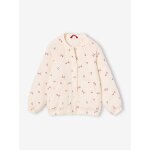 Blouson matelass� style bomber en gaze de coton fille vanille