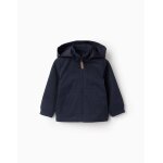 Blouson mi - saison avec capuche amovible bleu fonc