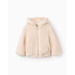 Blouson en sherpa avec capuche gris clair