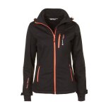 Blouson softshell fille ganne noir / corail