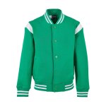 Blouson d'universit coton vert / blanc