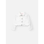 Blouson avec volant et boutons mtalliques blanc