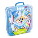 Bluey - mallette d'activit�s avec spray �lectronique, pochoirs et feutres multicolore