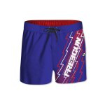Boardshort court ceinture demi - lastique eclair bleu