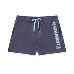Boardshort court avec ceinture demi - lastique bleu / gris