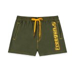 Boardshort court avec ceinture demi - lastique vert / orange