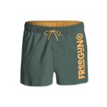 Boardshort court ceinture tout - lastique vert / jaune