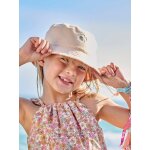 Bob fleuri rversible fille abricot poudr