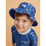 Bob de plage anti - uv r�versible - gar�on bleu marine � motifs